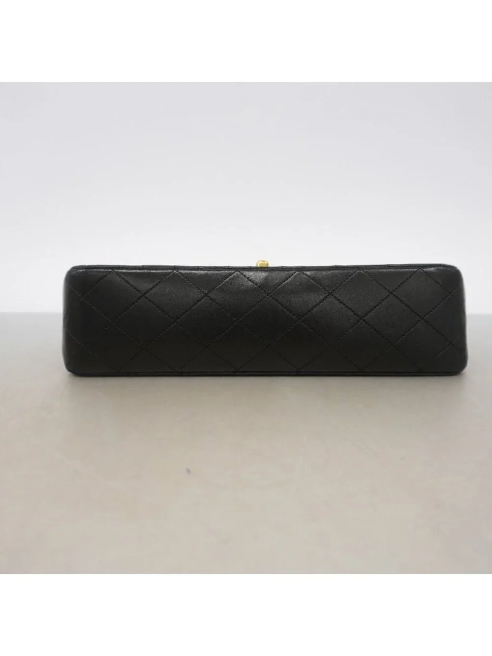 Chanel Shoulder Bag Quilted Lambskin Black Gold